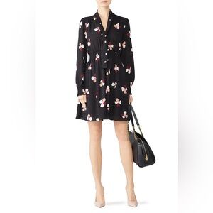 NWT Kate spade new york dusk buds print tie neck dress S